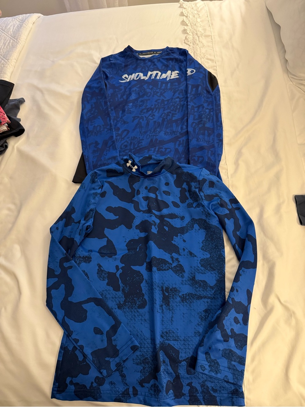 Under Armour Blue Graphic HeatGear Long-Sleeve Performance Shirt